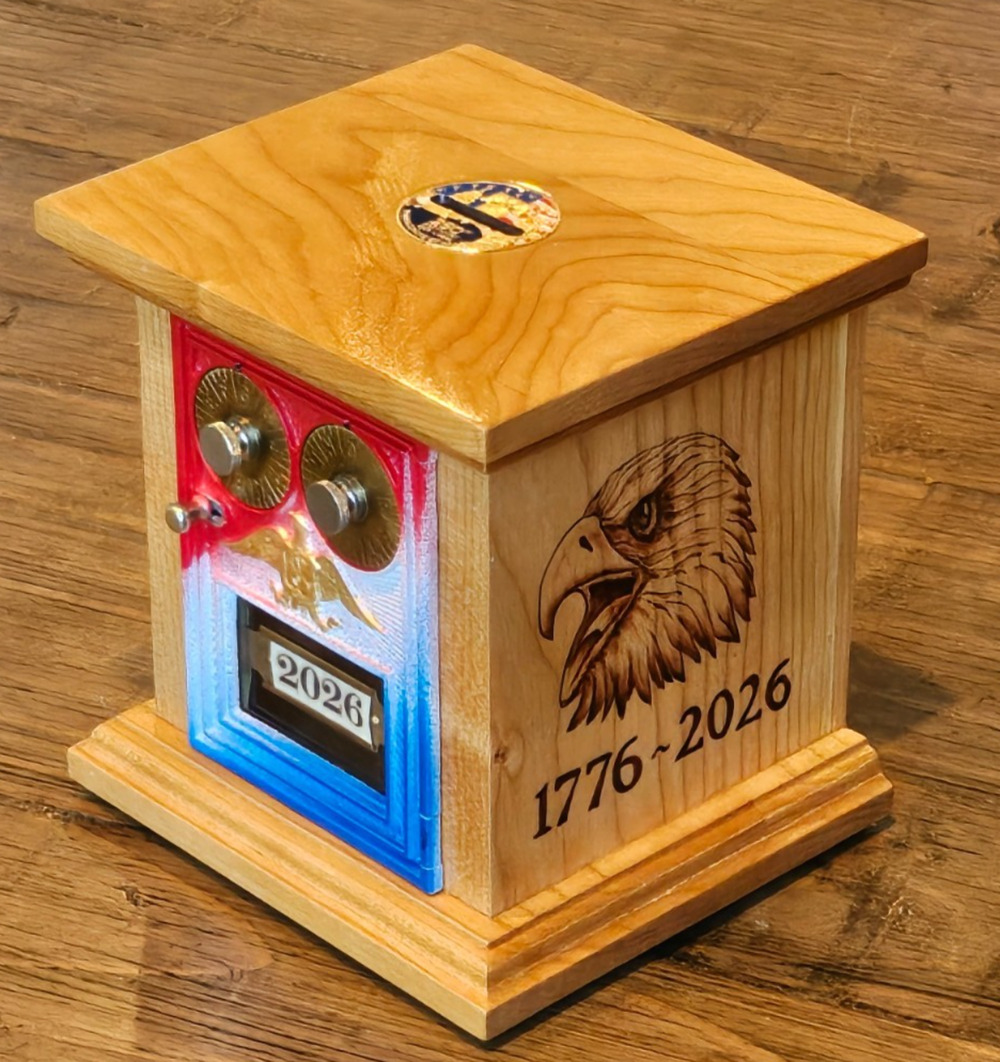 Handcrafted Post Office Box Door Bank 1776 - 2026 America's 250th Anniversary